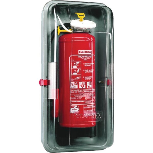 Wall box for fire extinguisher
