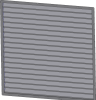 Ventilation grille for door 400x1400 mm with fixed blades