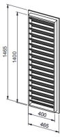 Lüftungsgitter für Tür 400x1400 mm mit festen Lamellen